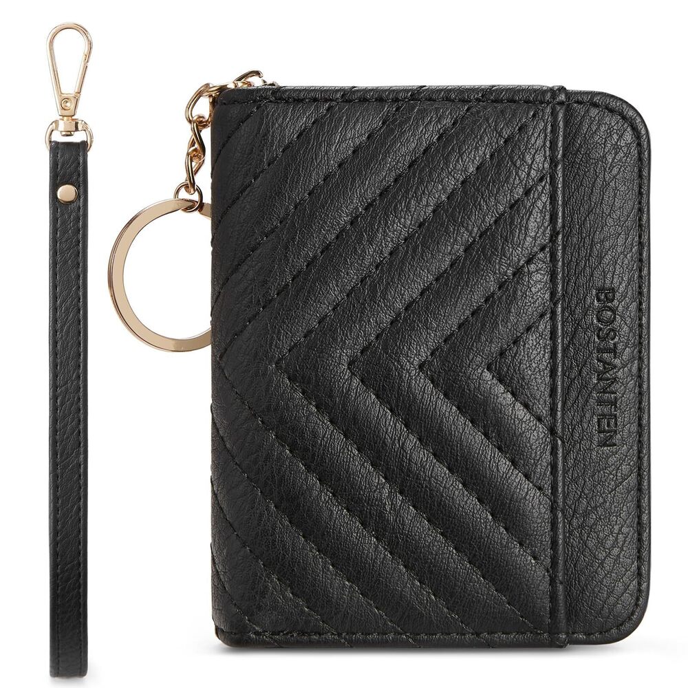 3617 Credit Card Holder Wallet RFID Blocking Leather Small Wallet Zipper